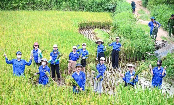 Tuổi trẻ tỉnh Bắc Ninh tình nguyện tại xã biên giới ở Lạng Sơn.