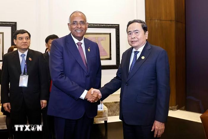 Chủ tịch Quốc hội Trần Thanh Mẫn hội kiến Chủ tịch Quốc hội Côte d'Ivoire Patrick Achi bên lề chương trình tham dự Đại hội đồng lần thứ 152 của Liên minh Nghị viện thế giới (IPU-152) và tiến hành một số hoạt động song phương tại Thổ Nhĩ Kỳ ngày 16/4/2026. (Ảnh: Doãn Tấn/TTXVN)