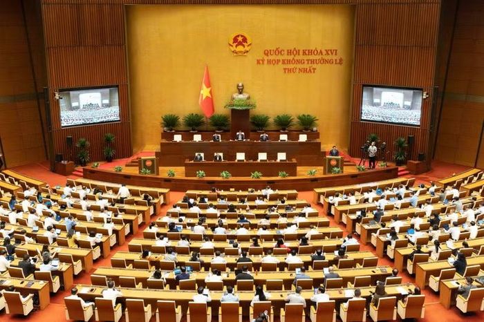 Toàn cảnh Hội trường Diên Hồng sáng 23/8. (Ảnh: quochoi.vn)