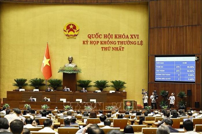 Quốc hội biểu quyết thông qua Luật Dầu khí (sửa đổi). Ảnh: Doãn Tấn/TTXVN