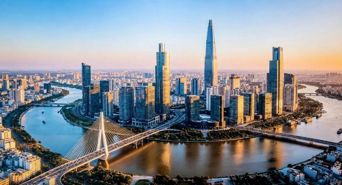 Phối cảnh mô hình trung tâm tài chính Việt Nam tại TP Hồ Chí Minh.