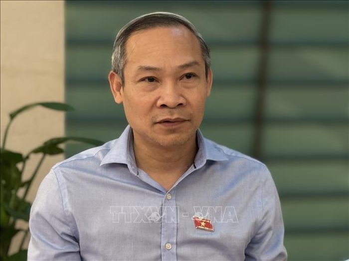 Đại biểu Phan Đức Hiếu (Hưng Yên) trả lời phỏng vấn Ảnh: Hải Ngọc/TTXVN