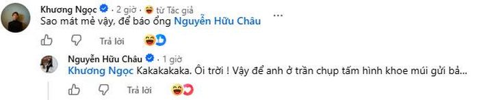 Khán giả thích thú trước câu đùa của NSƯT Hữu Châu nhắn gửi đến Hồng Đào. Ảnh: FBNV