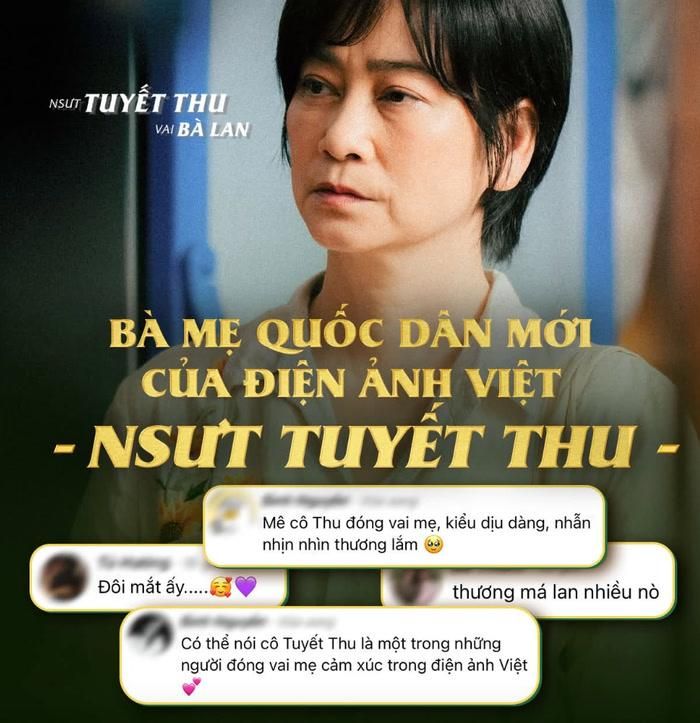 NSƯT Tuyết Thu trở thành "bà mẹ quốc dân" mới của điện ảnh Việt. (Ảnh: NSX)