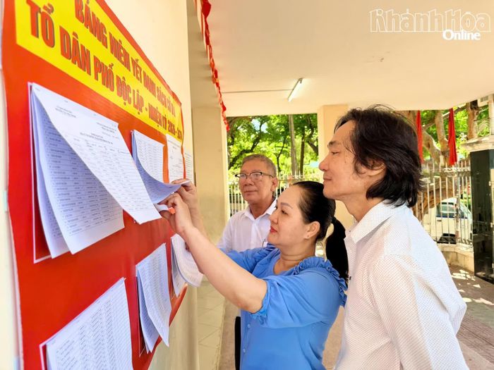 Danh sách cử tri ở Tổ dân phố Độc Lập được niêm yết rõ ràng.