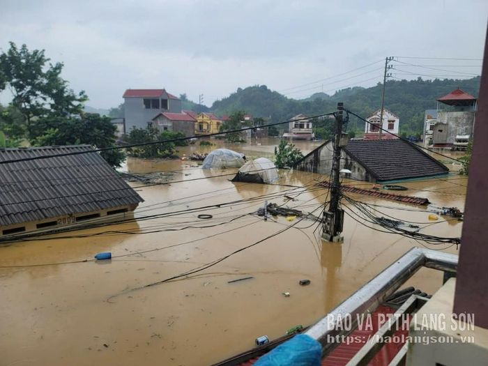 Thôn Nà Chùa, xã Tràng Định chìm trong biển nước