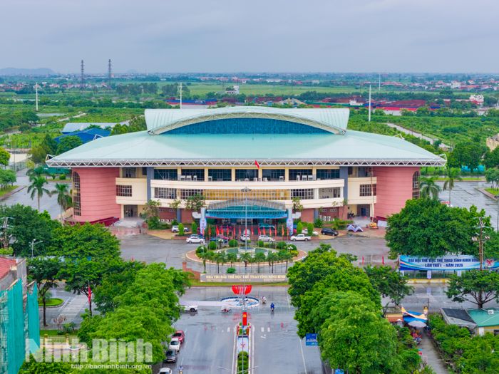Nhà thi đấu Thể dục thể thao tỉnh - nơi diễn ra Lễ khai mạc Đại hội TDTT tỉnh Ninh Bình lần thứ I, năm 2026. Ảnh Ngọc Linh