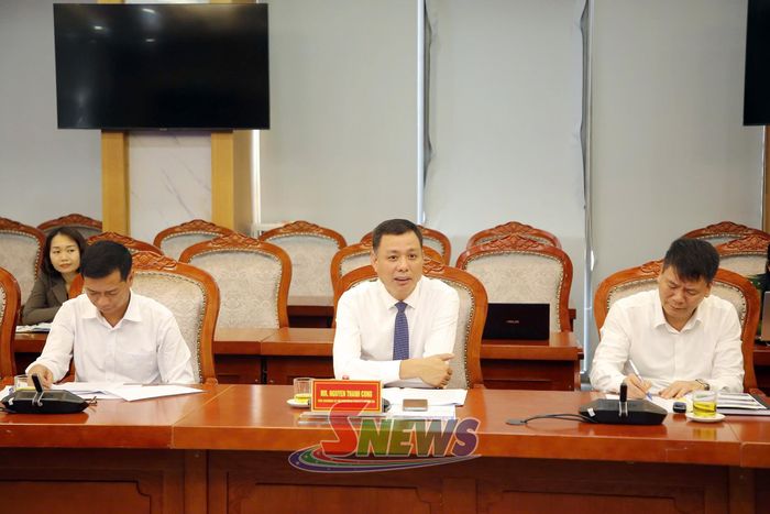 Đồng chí Nguyễn Thành Công, Phó Chủ tịch UBND tỉnh, phát biểu tại cuộc làm việc.
