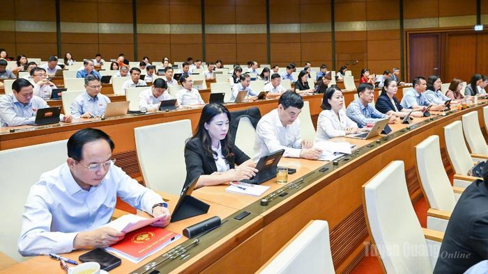 Đoàn ĐBQH tỉnh Tuyên Quang khóa XVI tham dự phiên họp ngày 23-8.