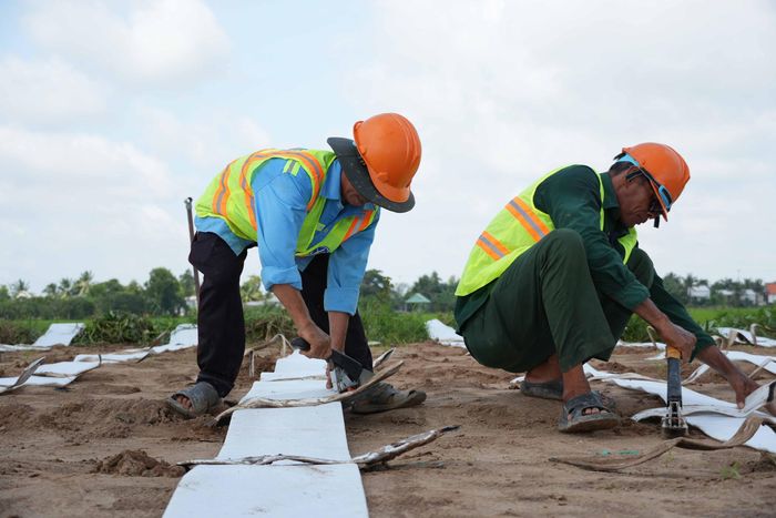 Đơn vị thi công triển khai nhiều mũi thi công đảm bảo đúng tiến độ.