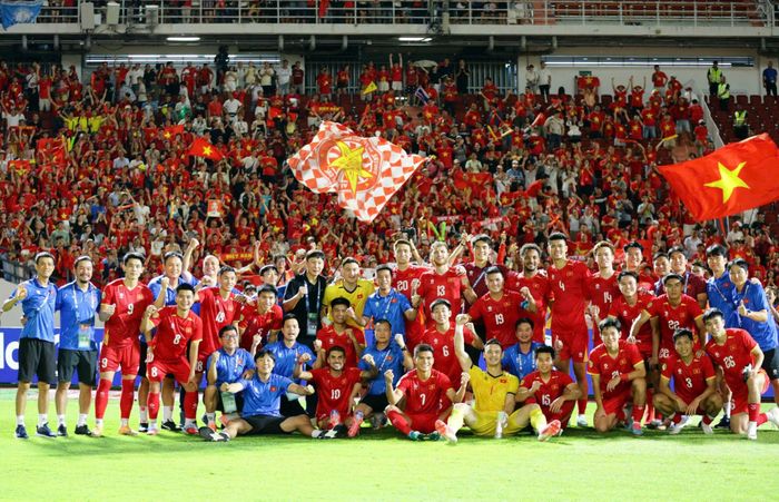 Chiến thắng 2 - 0 giúp đội tuyển Việt Nam giành lợi thế lớn trước trận lượt về. Ảnh: VFF