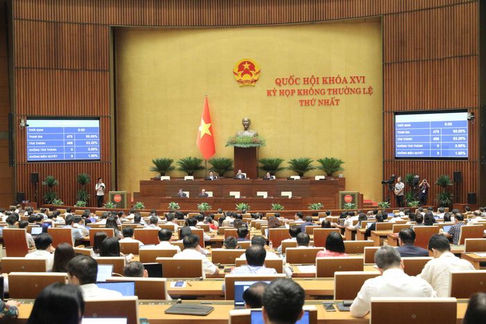 Quốc hội thông qua Luật Phổ biến, giáo dục pháp luật (sửa đổi). Ảnh: Hồ Long