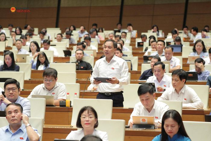 ĐBQH Nguyễn Tiến Hùng (TP. Huế) phát biểu. Ảnh: Hồ Long