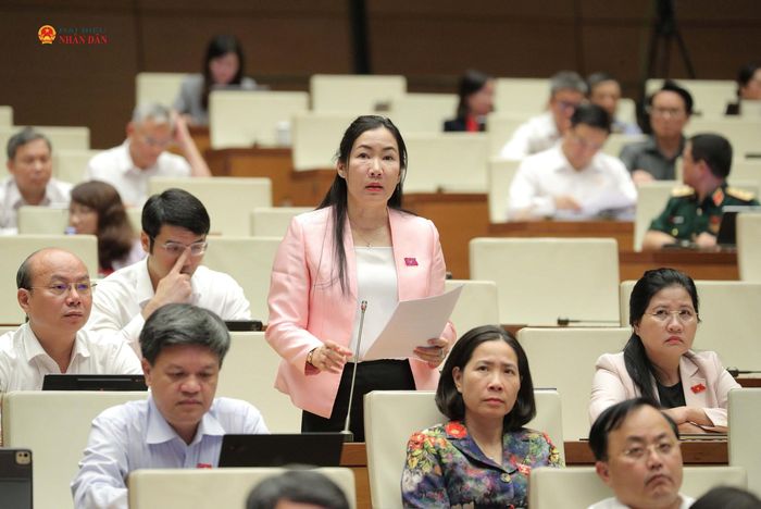 ĐBQH Trần Thị Thu Phước (Quảng Ngãi) phát biểu. Ảnh: Hồ Long