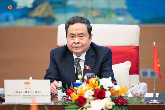Chủ tịch Quốc hội Trần Thanh Mẫn phát biểu tại hội đàm