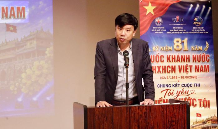 Tổng Lãnh sự Việt Nam tại Osaka Nguyễn Trường Sơn đánh giá cao ý nghĩa của cuộc thi trong việc tạo thêm môi trường sử dụng tiếng Việt tại Nhật Bản. Ảnh: BTC