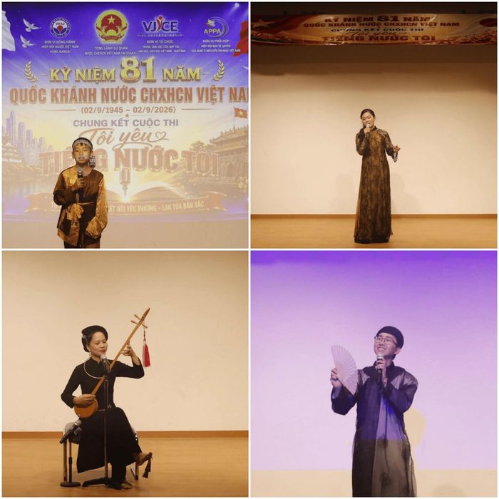 Trong vòng chung kết Cuộc thi “Tôi yêu tiếng nước tôi”, thí sinh trình diễn một bài dân ca và một bài hát tự chọn. Ảnh: BTC