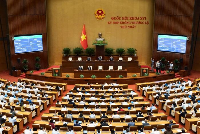 Quốc hội biểu quyết thông qua Luật Dầu khí (sửa đổi). Ảnh: Media Quốc hội