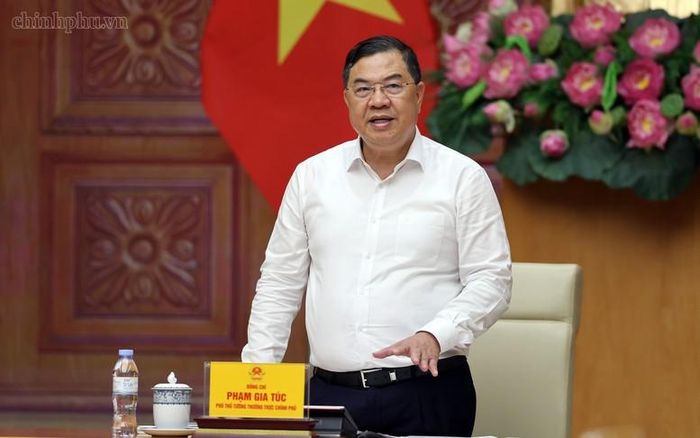 Phó Thủ tướng Thường trực Phạm Gia Túc chỉ đạo tại Hội nghị rà soát các biện pháp thúc đẩy xuất khẩu, kiểm soát nhập siêu. Ảnh: VGP