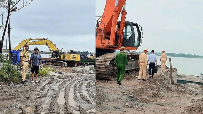 Hình ảnh trong quá trình đi kiểm tra. Ảnh: Công An tỉnh Hưng Yên.