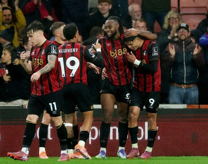 Bournemouth đứng vị trí thứ 6 trên bảng xếp hạng Ngoại Hạng Anh mùa giải 2025-2026. (Ảnh: Reuters)