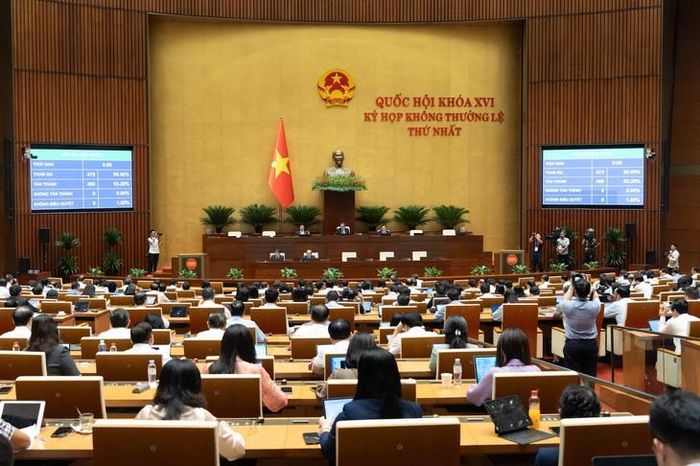 Quốc hội biểu quyết thông qua Luật Phổ biến, giáo dục pháp luật (sửa đổi). Ảnh: Media Quốc hội