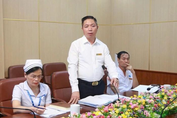 Phó Giám đốc Bệnh viện Nhi Hải Phòng - Nguyễn Việt Anh phát biểu khai mạc diễn tập tình huống. Ảnh: CTV