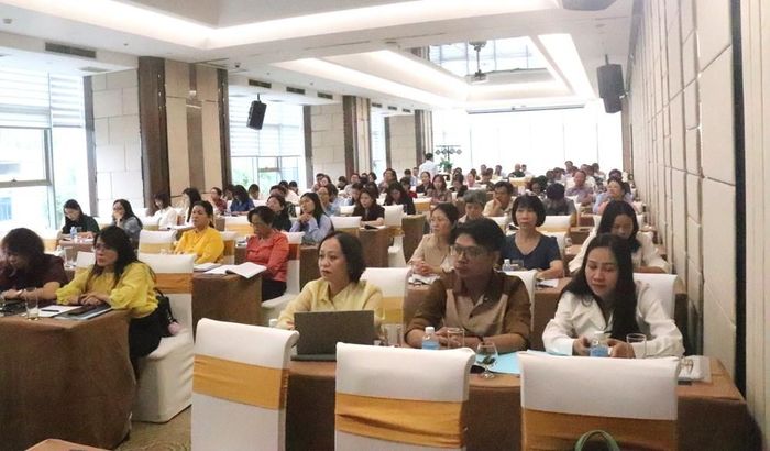 Các học viên tham gia lớp đào tạo, bồi dưỡng nâng cao chất lượng nguồn nhân lực về quản lý, bảo vệ và phát huy giá trị di sản văn hóa phi vật thể
