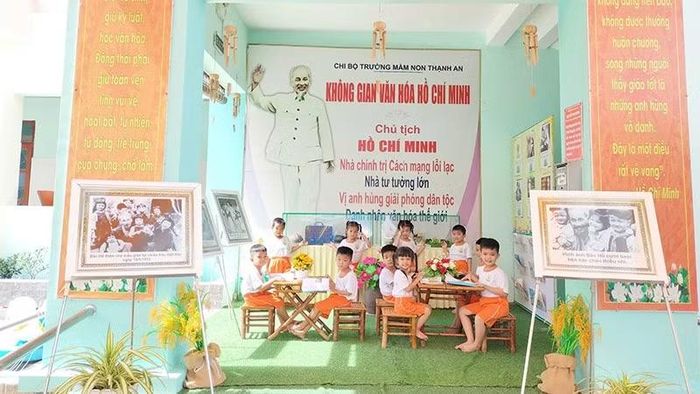 Không gian văn hóa Hồ Chí Minh tại Trường mầm non Thạnh An, xã Thạnh An. (Ảnh: MẠNH HẢO)
