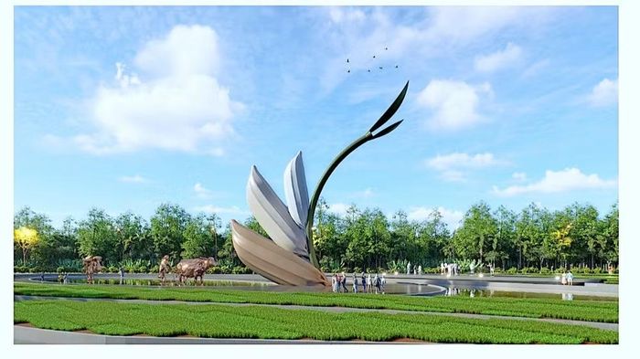 Phối cảnh công trình biểu tượng ba hạt lúa tại Cà Mau. (Ảnh tư liệu)