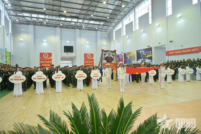 Quang cảnh khai mạc hội thao.