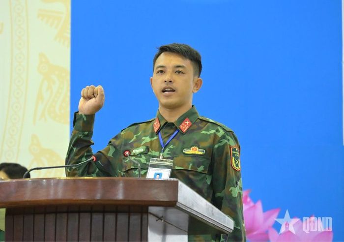 Đại diện vận động viên phát biểu.