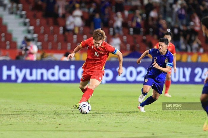 Hoàng Đức trong trận chung kết lượt đi ASEAN Cup 2026.