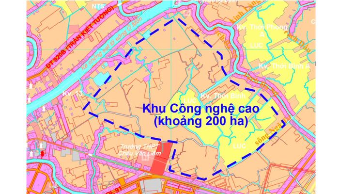 Vị trí được lựa chọn xây dựng Khu Công nghệ cao Cần Thơ