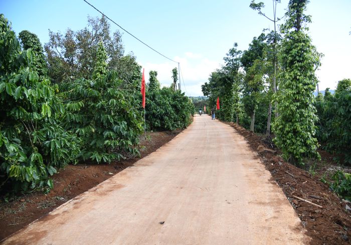  Tuyến đường sau khi hoàn thành tạo thuận lợi trong việc đi lại của người dân trên địa bàn xã 