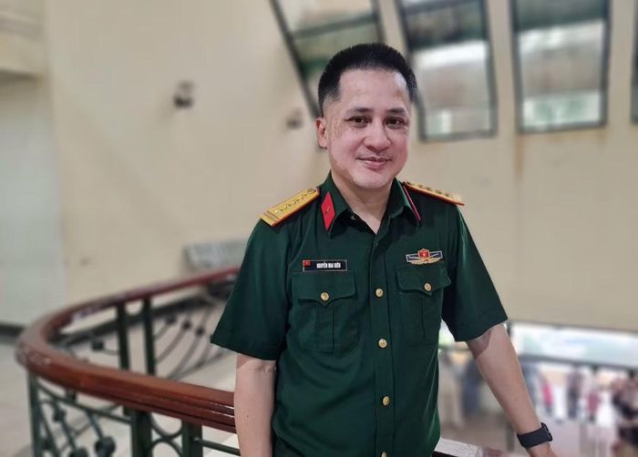 Đại tá, nhạc sĩ, ThS Nguyễn Mai Kiên, Phó Hiệu trưởng Trường Đại học Văn hóa Nghệ thuật Quân đội. Ảnh: Mai Loan.