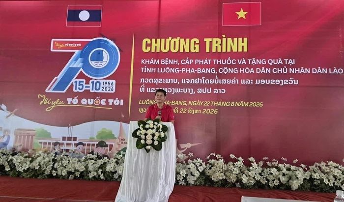Tổng Lãnh sự Việt Nam tại Luang Prabang Vũ Ngọc Lý phát biểu. (Nguồn: Tổng Lãnh sự quán Việt Nam tại Luang Prabang)
