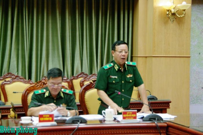 Thiếu tướng Nguyễn Đức Mạnh phát biểu tại hội nghị. Ảnh: Thu Minh