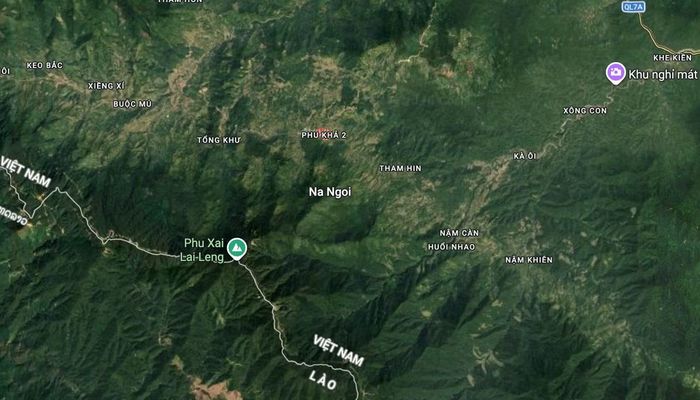 Bản Phù Khả (xã Na Ngoi, Nghệ An) nơi xảy ra vụ án mạng. (Ảnh: google map).