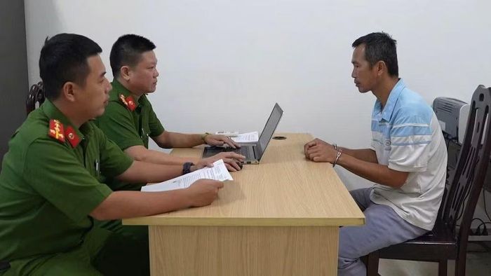 Đối tượng Chung tại cơ quan Công an.