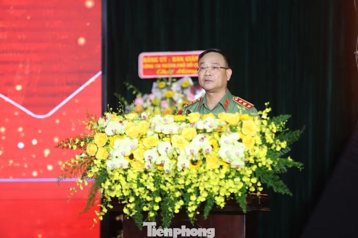 Thượng tướng Phạm Thế Tùng, Thứ trưởng Bộ Công an phát biểu tại buổi lễ. Ảnh: Nguyễn Tiến
