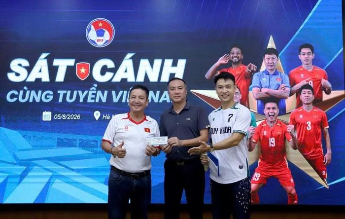 Phó chủ tịch VFF Nguyễn Xuân Vũ trong chương trình sát cánh cùng đội tuyển Việt Nam tại ASEAN Cup 2026