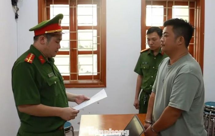 Hải Sa Pa tại cơ quan công an. Ảnh CACC.