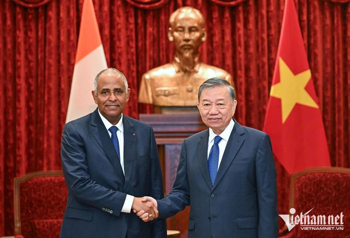 Tổng Bí thư, Chủ tịch nước Tô Lâm tiếp Chủ tịch Quốc hội Bờ Biển Ngà Patrick Achi. Ảnh: Phạm Hải