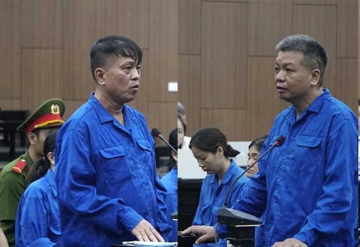 Bị cáo Nguyễn Bá Hoan (bên phải) và bị cáo Tống Hải Nam.