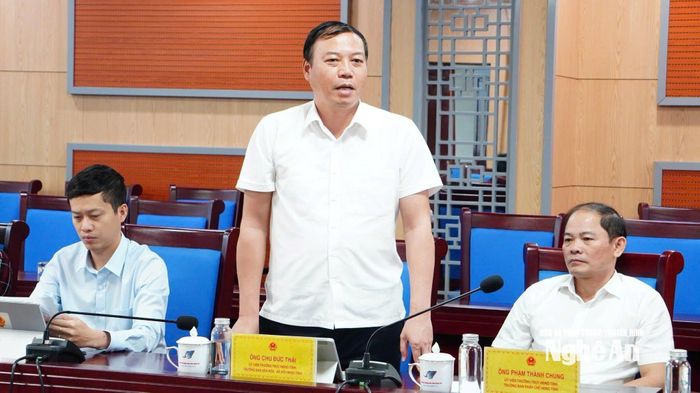 Đồng chí Chu Đức Thái phát biểu tại cuộc làm việc.