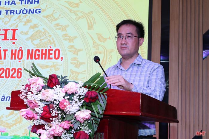 Ông Nguyễn Thanh Hải – Phó Giám đốc Sở Nông nghiệp và Môi trường Hà Tĩnh phát biểu tại hội nghị.
