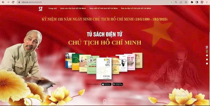 Tủ sách điện tử Chủ tịch Hồ Chí Minh trên nền tảng Stbook.vn.