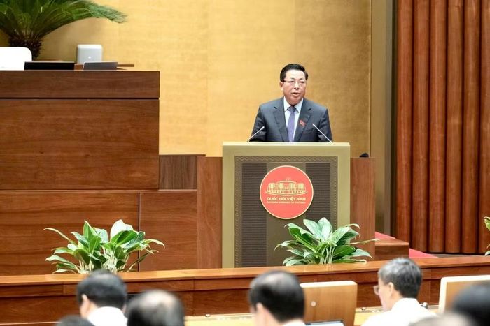 Bộ trưởng Bộ Xây dựng Trần Hồng Minh. (Ảnh: Media Quốc hội).