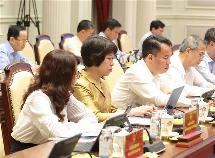 Các đại biểu tham dự cuộc làm việc. Ảnh: Thống Nhất/TTXVN